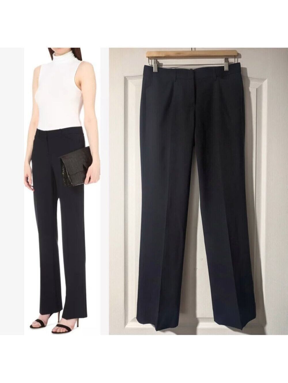 Theory | Max straight-leg stretch-wool trousers In Black